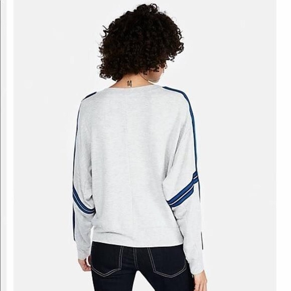 Express One Eleven Crewneck Varsity Stripe Sweatshirt Small - Picture 2 of 5